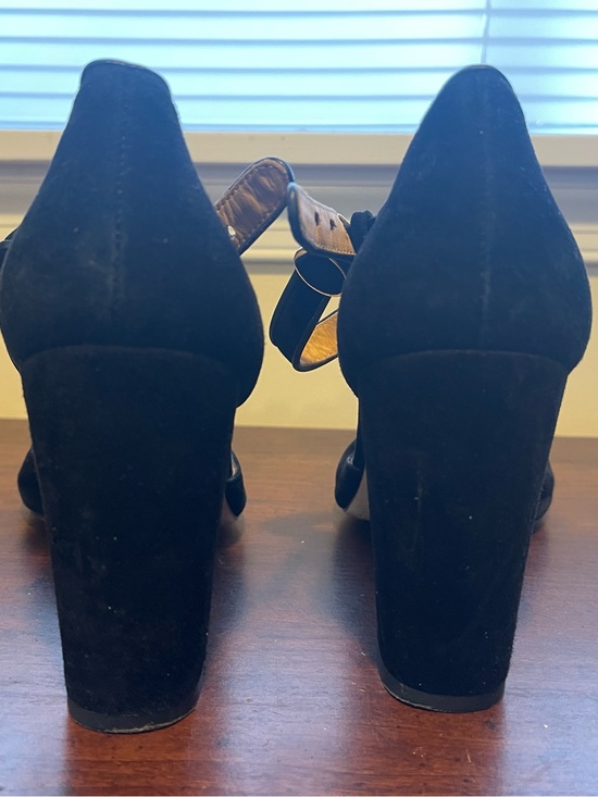 Sezane Black Suede Ankle-Strap Block Heels main image 5